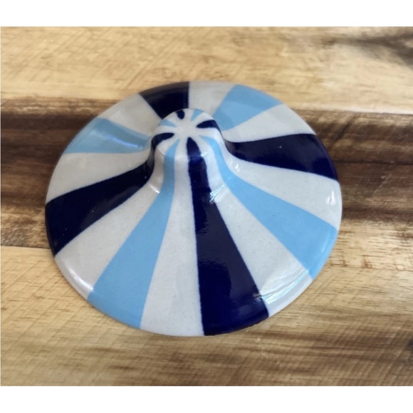 Rare Jonathan Adler PROZAC Vice Canister Striped Blue Jar Pot Porter - Picture 11 of 12